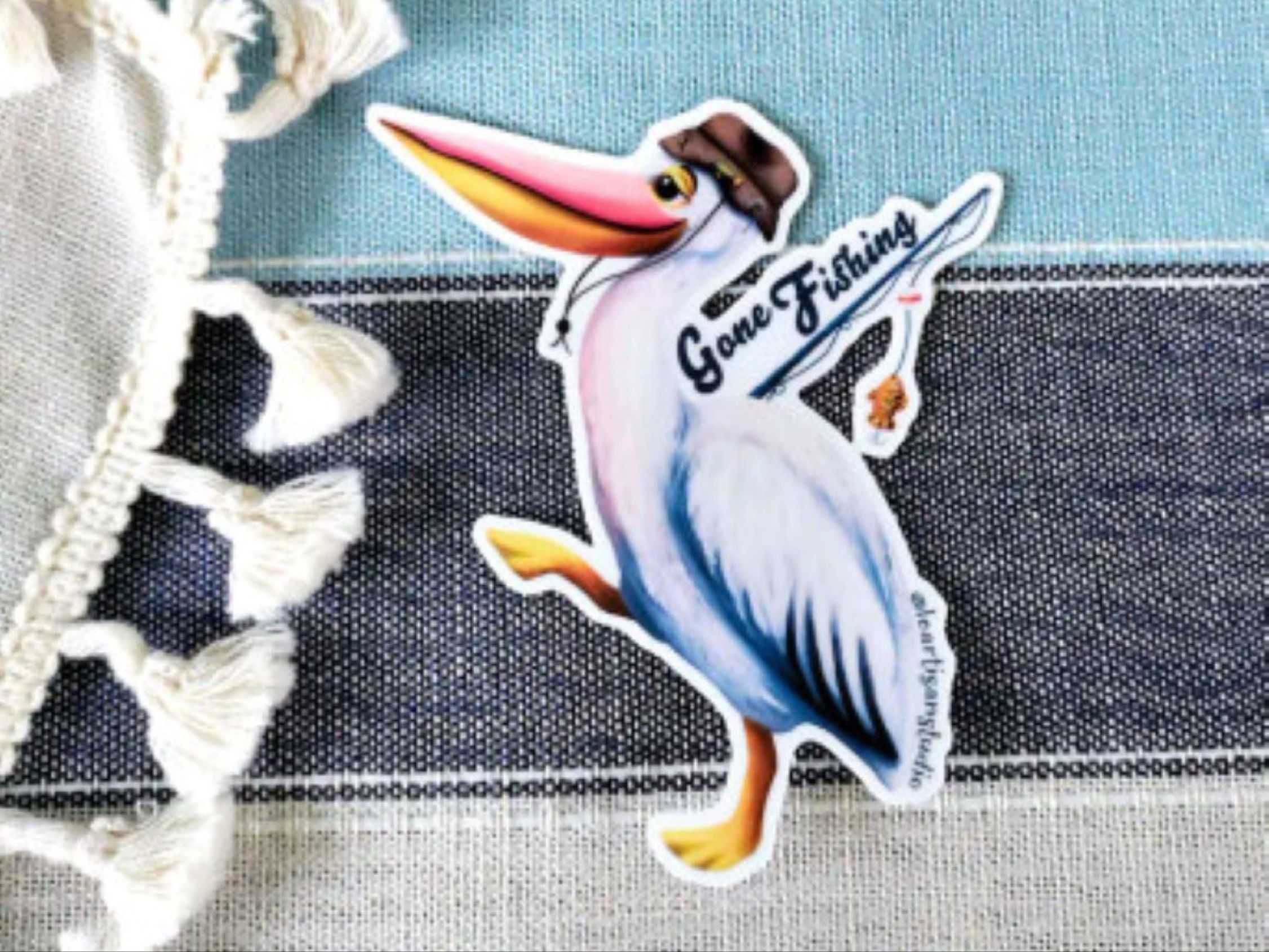 3" Gone Fishing Sticker